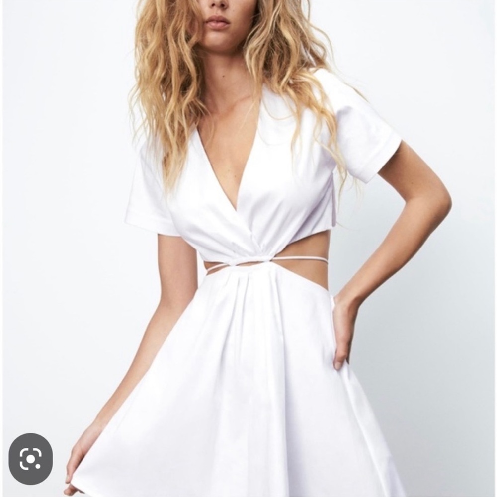Cut out poplin Zara mini dress